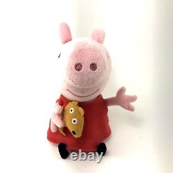 Pepa Pig Holding Teddy Bear Plush Ty 6 Length Sitting Stuffed Animal