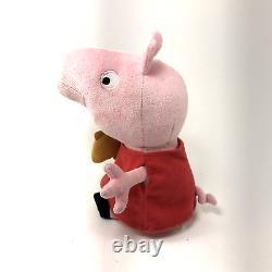 Pepa Pig Holding Teddy Bear Plush Ty 6 Length Sitting Stuffed Animal