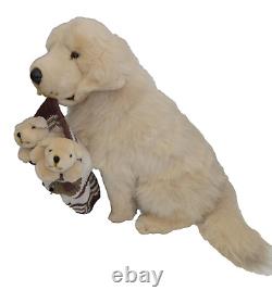 Plush Stuffed Animal Golden Retriever Realistic Dog Puppies Stocking Lge RARE