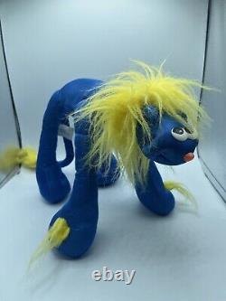 RARE Lanky Doodles Rip Van Roar Tiger Toys 1990 Blue Plush Stuffed Animal Toy
