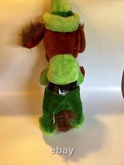 RARE Vintage Broadway Toy Irish Setter Dog Plush Green Stuffed Animal 20