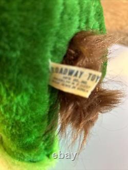 RARE Vintage Broadway Toy Irish Setter Dog Plush Green Stuffed Animal 20