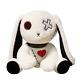 Rabbit Stuffed Animal, Bunny Plush Gothic Doll, Creepy, Goth Emo Plushies