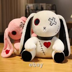 Rabbit Stuffed Animal, Bunny Plush Gothic Doll, Creepy, Goth Emo Plushies