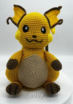 Raichu Pokemon Knitted Crotchet Stuffed Animal Amigurumi Handmade Plush Toy