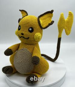 Raichu Pokemon Knitted Crotchet Stuffed Animal Amigurumi Handmade Plush Toy