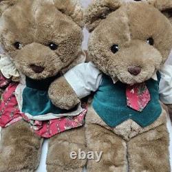 Rare 1990 Commonwealth Christmas Teddy Bear Couple Stuffed Animal Plush Toy 18