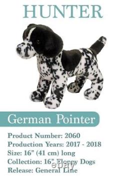 Rare Hunter Black and White German Pointer Dog Plush #2060 Douglas Cuddle Toys