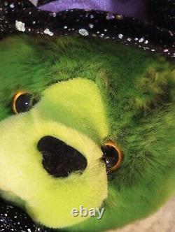 Rare Vintage Caltoy Green Cat Plush Stuffed Animal Halloween Green Cat Stuffed