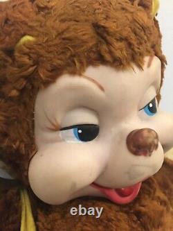 Rushton Star Creation Rubber Face Bear Vintage Plush Doll Stuffed Animal Smiling