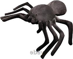 Spider Stuffed Animal Soft Fur Huggable Black Spider, Adorable Playtime Plush