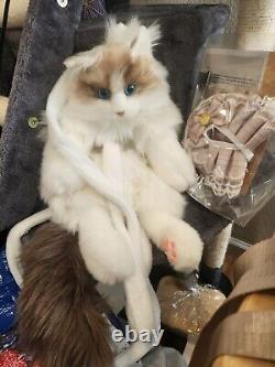 Stuffed Realistic Cat Shaped Backpack Handcrafted Plush Cat Stuffed Animal