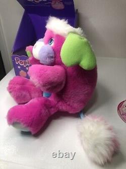 VTG Popples PRIZE plush Toy 1985 Mattel Pink Blue RARE w ORIGINAL BOX Popple