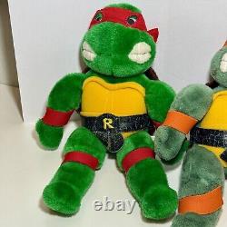 VTG RARE TMNT Teenage Mutant Ninja Turtles Playmates 13 Plush Set of Four 1989
