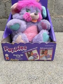 Vintage 1986 Mattel Popples Pretty Bit Popple Purple Pink 8 Plush Stuffed NEW
