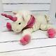 Vintage Commonwealth Animal Alley 2001 Pink White Unicorn Stuffed Animal Plush