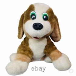 Vintage Green Eyes Basset Hound Barking Puppy Dog Plush 18 Stuffed Animal Toy