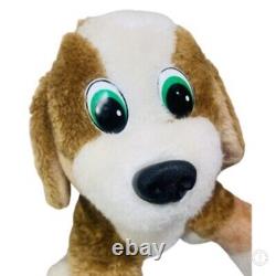 Vintage Green Eyes Basset Hound Barking Puppy Dog Plush 18 Stuffed Animal Toy