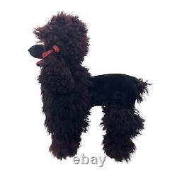 Vintage Large Stuffed French Poodle Dog Plush Toy Animal With Real Fur/Hair
