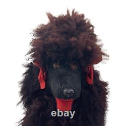 Vintage Large Stuffed French Poodle Dog Plush Toy Animal With Real Fur/Hair