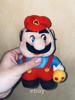 Vintage Nintendo Mario Bros With Mushroom 1980s 90s Plush Stuffed Animal Doll