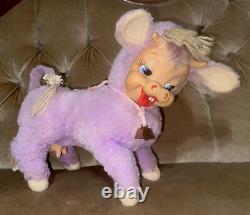 Vintage Rushton Elsie Bell Purple Cow Rubber Face Plush 1950 Stuffed Animal