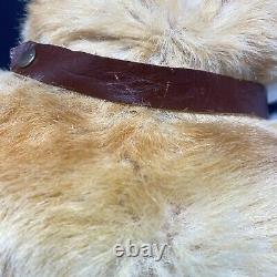 Vintage Steiff Akita Dog Plush Realistic 17 Stuffed Animal Laying Down Collar