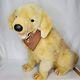 Vtg 80s Golden Retriever Dog Plush Realistic Stuffed Animal Puppy Chrisha Large