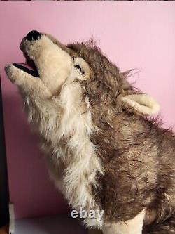 Wild Republic 24 Realistic WOLF Large Plush Stuffed Animal HOWLING Rare