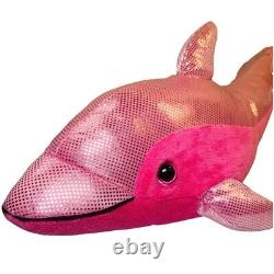 Wildlife Artists Hot Pink Metallic Dolphin Plush Stuffed Animal 15Valentine
