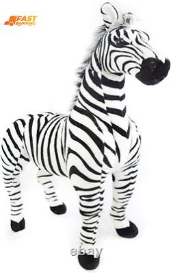 Zebra Realistic 30 Inch Stuffed Animal Plush Zebra Horse Pony Kids Toy