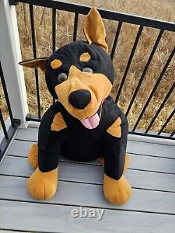 32 énormes peluches vintage de Doberman en peluche Rottweiler Chien Brooklyn Vtg