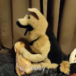 Berger allemand Douglas Cuddle Grand Jouet en Peluche Animal en Peluche avec Chiot RARE