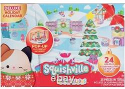 Calendrier de l'Avent en peluche pour les fêtes de Noël Squishville Squishmallows 2023, 24 pièces