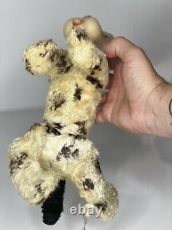 Chiot Dalmatien en peluche avec visage en caoutchouc Vintage Rushton et étiquette