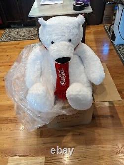 Collectionnable Coca Cola Polar Bear Grand Énorme Plush Giant Animal De 31 Pouces