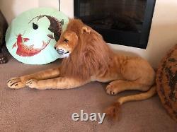 Coussin corporel géant de lion XL en peluche réaliste surdimensionné