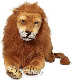 Coussin corporel géant de lion XL en peluche réaliste surdimensionné