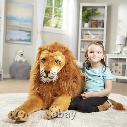 Coussin corporel géant de lion XL en peluche réaliste surdimensionné