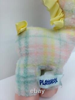 Couverture pour bébé Vintage Playskool Snuzzles Girafe en peluche à carreaux 11'