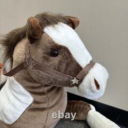 ÉNORME Peluche de Cheval Avec Selle et Rênes Animal En Peluche Rare Hugfun Assis Sur 40