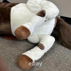 ÉNORME Peluche de Cheval Avec Selle et Rênes Animal En Peluche Rare Hugfun Assis Sur 40