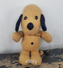 Foire aux animaux d'époque, Henry le chien 1971, peluche animalière jaune avec oreille noire de 13 pouces.