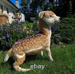 Grand cerf bondissant peluche animal en peluche par Ramat 32, figurine en fausse fourrure, Italie