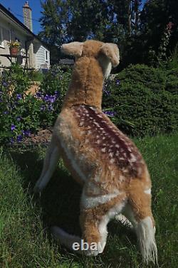 Grand cerf bondissant peluche animal en peluche par Ramat 32, figurine en fausse fourrure, Italie