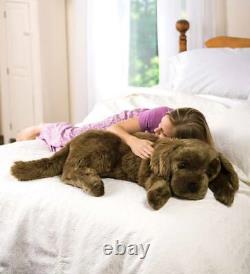 Grand coussin en forme de chien Labrador en peluche de 4 pieds - Animal en peluche géant et doux de taille XXL de 48 pouces