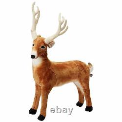 Grand jouet en peluche de renne brun pour tout-petits, enfants, décoration d'accent animalière nouvelle