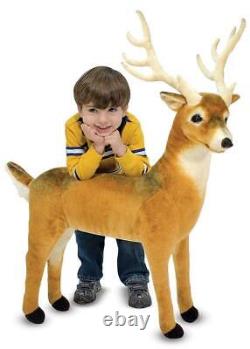Grand jouet en peluche de renne brun pour tout-petits, enfants, décoration d'accent animalière nouvelle