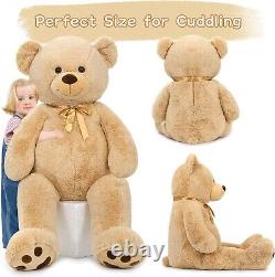 Gros ours en peluche géant en peluche brun de taille réelle 59 pouces en peluche marron clair