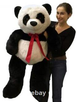 Gros panda en peluche de 48 pouces, grand ours en peluche de 4 pieds doux et géant, animal en peluche grand.